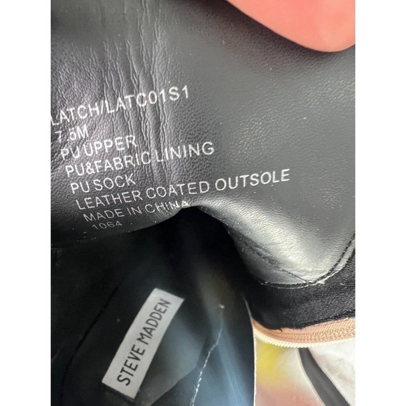 New Steve Madden LATCH Snake Print Lug Sole Heeled Hiking Boots Women’s 7.5M - Picture 11 of 11